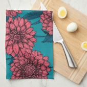 Dahlias Geschirrtuch (Viertel Falte)
