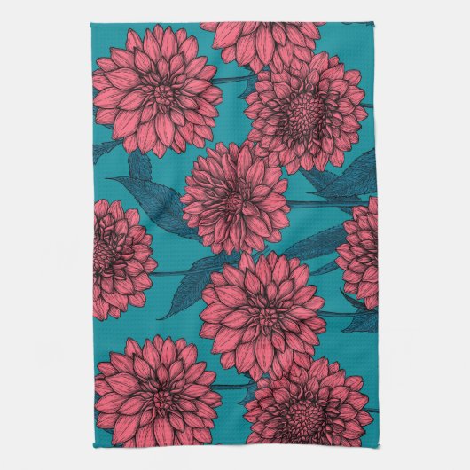 Dahlias Geschirrtuch (Vertikal)