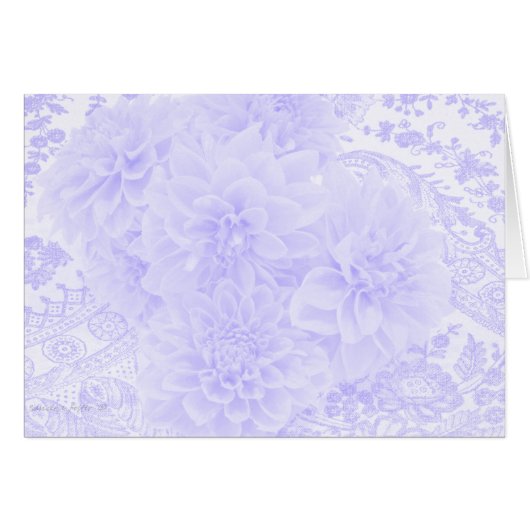 Dahlias in Blue Card (Vorderseite (Horizontal))
