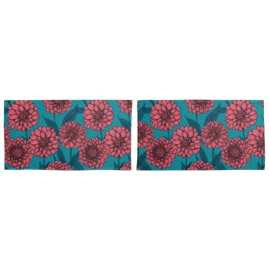 Dahlias Kissenbezug (Vorderseite-Set)