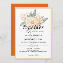 Dahlias - Marmalade Wedding Invite