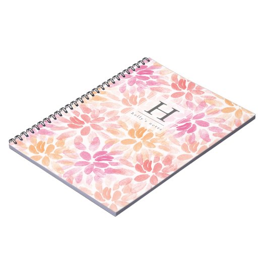 Dahlias Monogram Notizblock (Linke Seite)