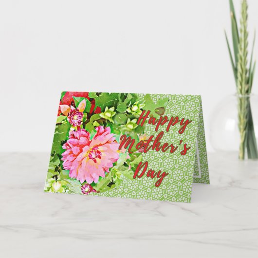 Dahlias-Muttertagskarte Karte (Vorderseite)