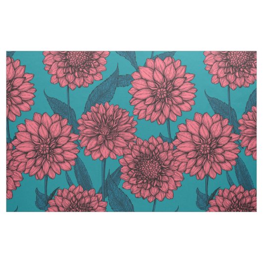 Dahlias Stoff (Fat Quarter (45,7 x 55,9 cm))