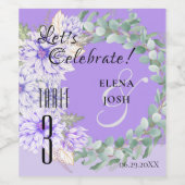 Dahlias - Tischnummern des Weinetiketts Amethyst Weinetikett (Einzelnes Label)