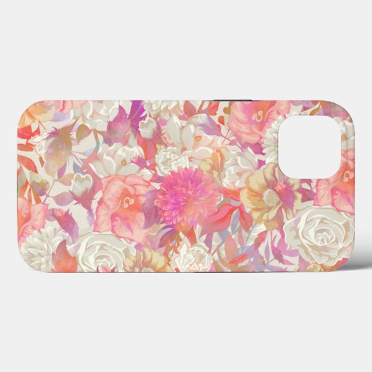 Dahlias- und Rose-Design Case-Mate iPhone Hülle (Rückseite (Horizontal))