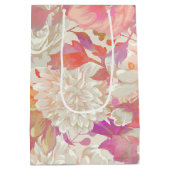 Dahlias- und Rose-Design Mittlere Geschenktüte (Rückseite)