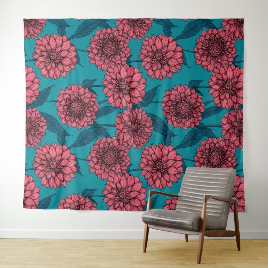 Dahlias Wandteppich (Beispiel (Horizontal))