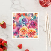 Dahlias Watercolor Floral Serviette (Beispiel)