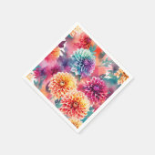 Dahlias Watercolor Floral Serviette (Ecke)