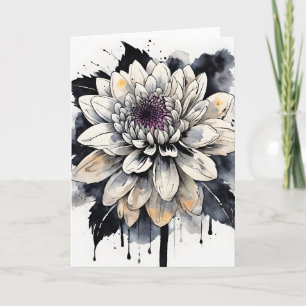 Dahlie - Aquarellblumen Karte