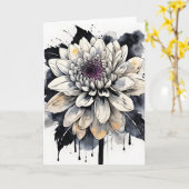 Dahlie - Aquarellblumen Karte (Gelbe Blume)