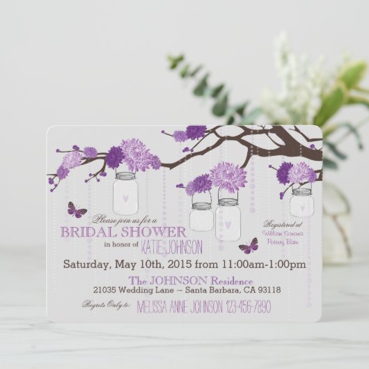 Dahlie-Blumen-Niederlassungs-modernes Brautparty Einladung (Stehend Vorderseite)