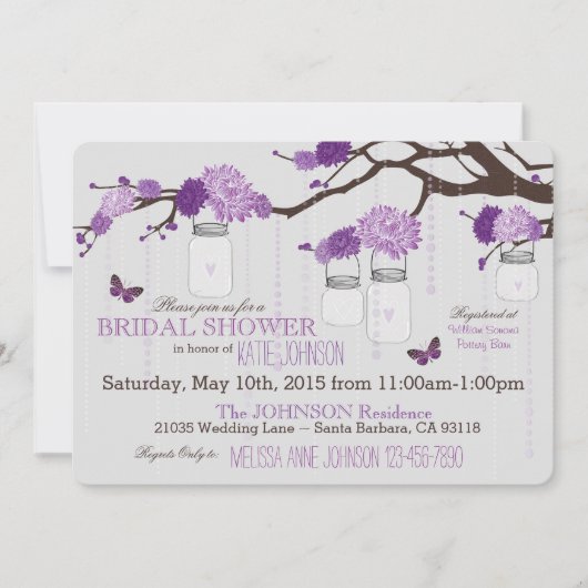 Dahlie-Blumen-Niederlassungs-modernes Brautparty Einladung (Vorderseite)