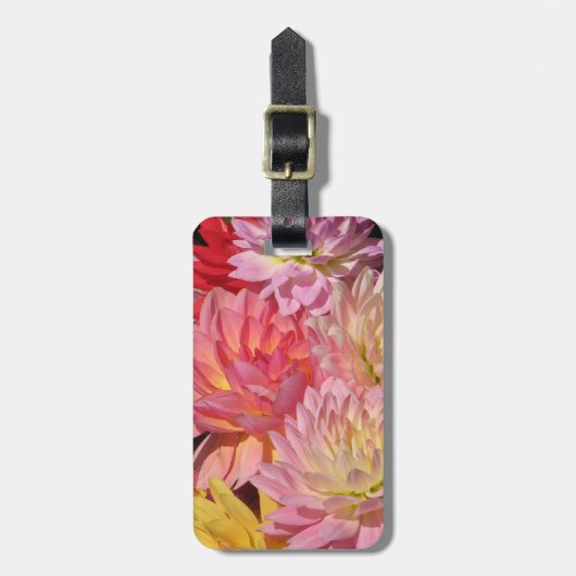Dahlie-Blumenblätter Gepäckanhänger (Vorderseite vertikal)
