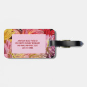 Dahlie-Blumenblätter Gepäckanhänger (Rückseite horizontal)