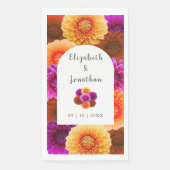 Dahlie Herbst-Blumenhochzeit Serviette (Vorderseite)