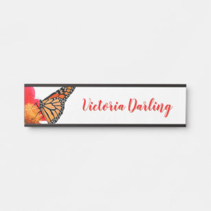 Dahlie-Schmetterlings-Schreibtisch-hängendes Türschild