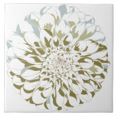 Dahlien-Blumen-Keramikfliese Fliese (Vorderseite)