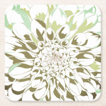 Dahlien-Blumen-Papier-Getränkeuntersetzer-Set