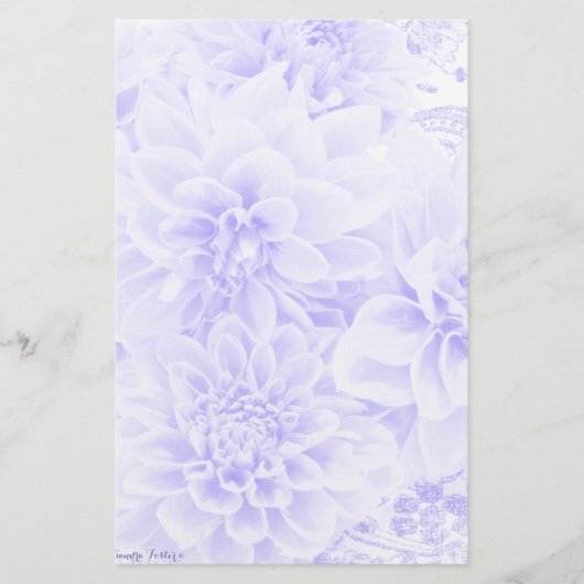 Dahlien im Blau Briefpapier (Vorderseite)