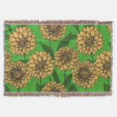 Dahlien in Gelb und Grün Decke (Vorderseite)