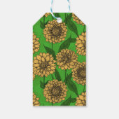 Dahlien in Gelb und Grün Geschenkanhänger (Rückseite)