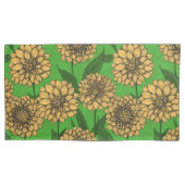 Dahlien in Gelb und Grün Kissenbezug (Vorderseite-Links)