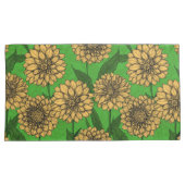Dahlien in Gelb und Grün Kissenbezug (Vorderseite-Rechts)