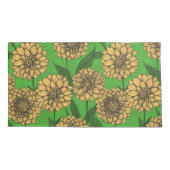 Dahlien in Gelb und Grün Kissenbezug (Rückseite-Links)