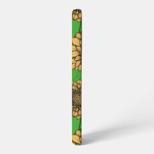 Dahlien in Gelb und Grün Samsung Galaxy Hülle (Linke Seite)