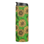 Dahlien in Gelb und Grün Thermosbecher (Nach rechts gedreht)