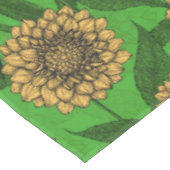 Dahlien in Gelb und Grün Tischdecke (Schrägansicht)