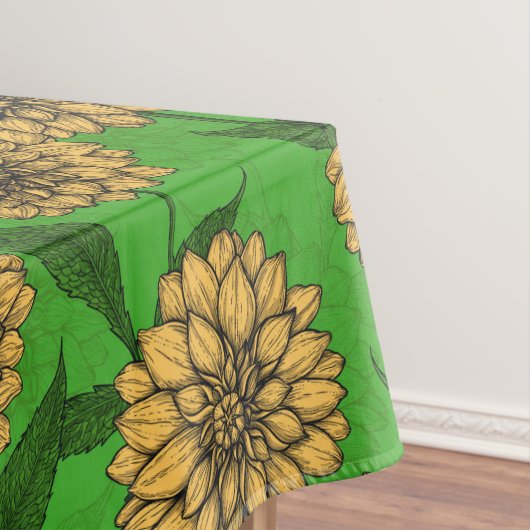 Dahlien in Gelb und Grün Tischdecke (Beispiel)