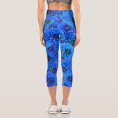 Dahlien in königsblau - Blumendesign, Capri Leggings (Rückseite)