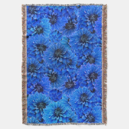 Dahlien in königsblau - Blumendesign, Decke (Vorderseite Vertikal)