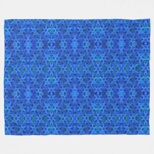Dahlien in königsblau - Blumendesign, Fleecedecke (Vorderseite (Horizontal))