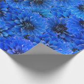 Dahlien in königsblau - Blumendesign, Geschenkpapier (Ecke)