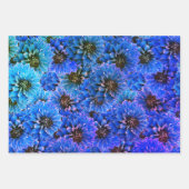 Dahlien in königsblau - Blumendesign Geschenkpapier Set (Vorderseite 3)