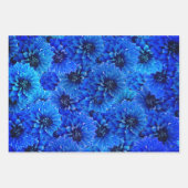 Dahlien in königsblau - Blumendesign Geschenkpapier Set (Vorderseite 2)