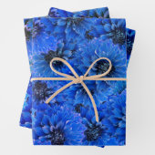 Dahlien in königsblau - Blumendesign Geschenkpapier Set (Beispiel)