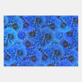 Dahlien in königsblau - Blumendesign Geschenkpapier Set (Vorderseite)