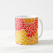Dahlien in Orange und Rot Kaffeetasse (VorderseiteRechts)