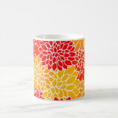 Dahlien in Orange und Rot Kaffeetasse (Mittel)