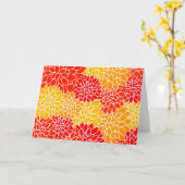 Dahlien in Orange und Rot Karte (Gelbe Blume)