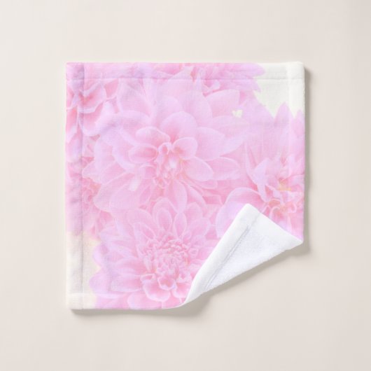 Dahlien in weichrosa badhandtuch set (Waschlappen)