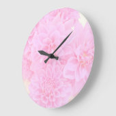 Dahlien in weichrosa große wanduhr (Winkel)