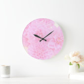 Dahlien in weichrosa große wanduhr (Zuhause)