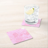 Dahlien in weichrosa rechteckiger pappuntersetzer (Vor Ort)