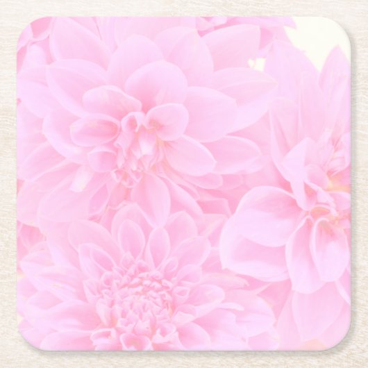 Dahlien in weichrosa rechteckiger pappuntersetzer (Vorderseite)